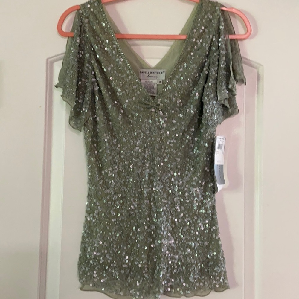 Gorgeous sequin and beaded top NWT